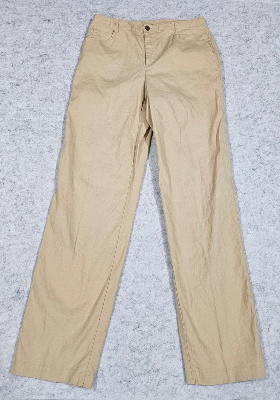 Studio by Liz Claiborne Linen Pants Trousers, Tan, Trendy, Womens Sz 4